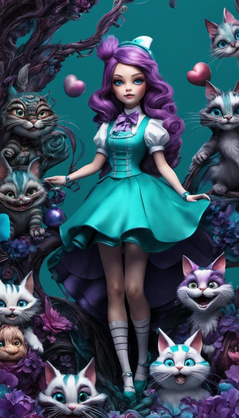 Dolls in Wonderland: Detailed 3D Digital Art