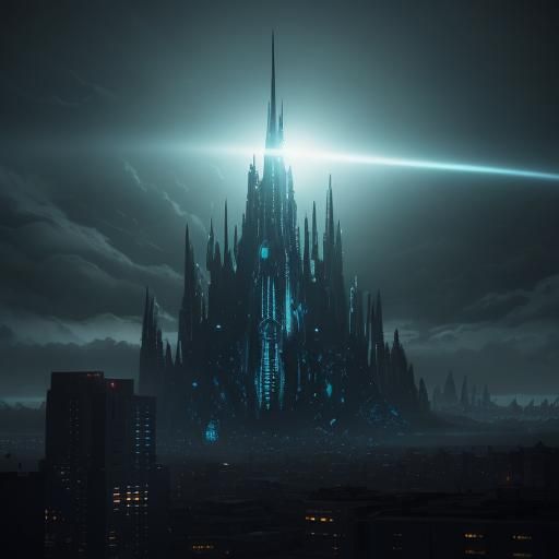 Cavus: Alien Kaiju in Ruined Cityscape