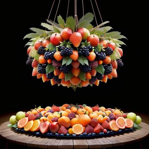 Abundant Fruit Pile in Maximalist Style