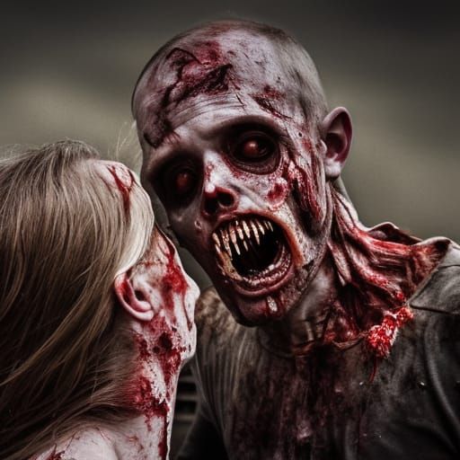 Hyperrealistic Zombie Feast in Cinematic Lighting