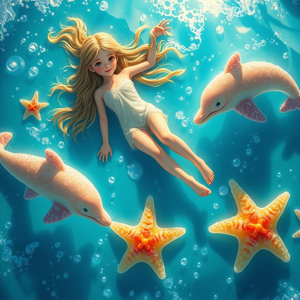 Dreamlike Soda Sea with Candy Creatures