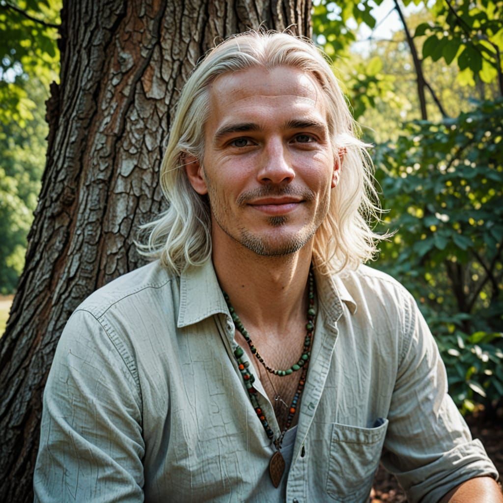 Enigmatic Mystic in Springtime Landscape