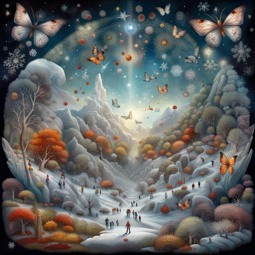 Crystal Butterfly: A Four Seasons Landscape