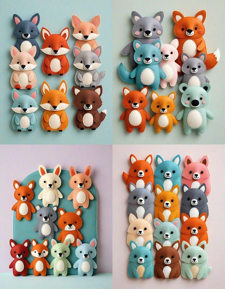Adorable Felt Animals in a Handmade Style