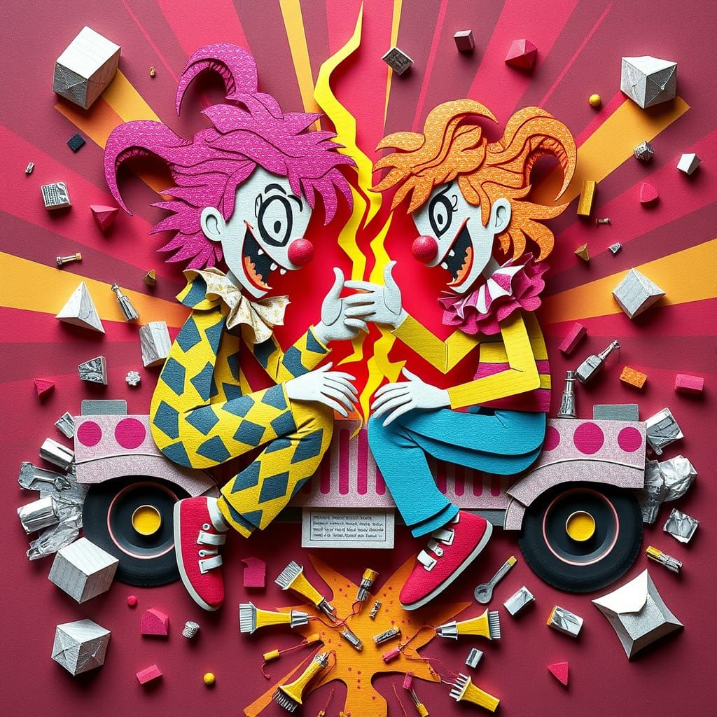 Kirigami Paper Art of Slapstick Disaster