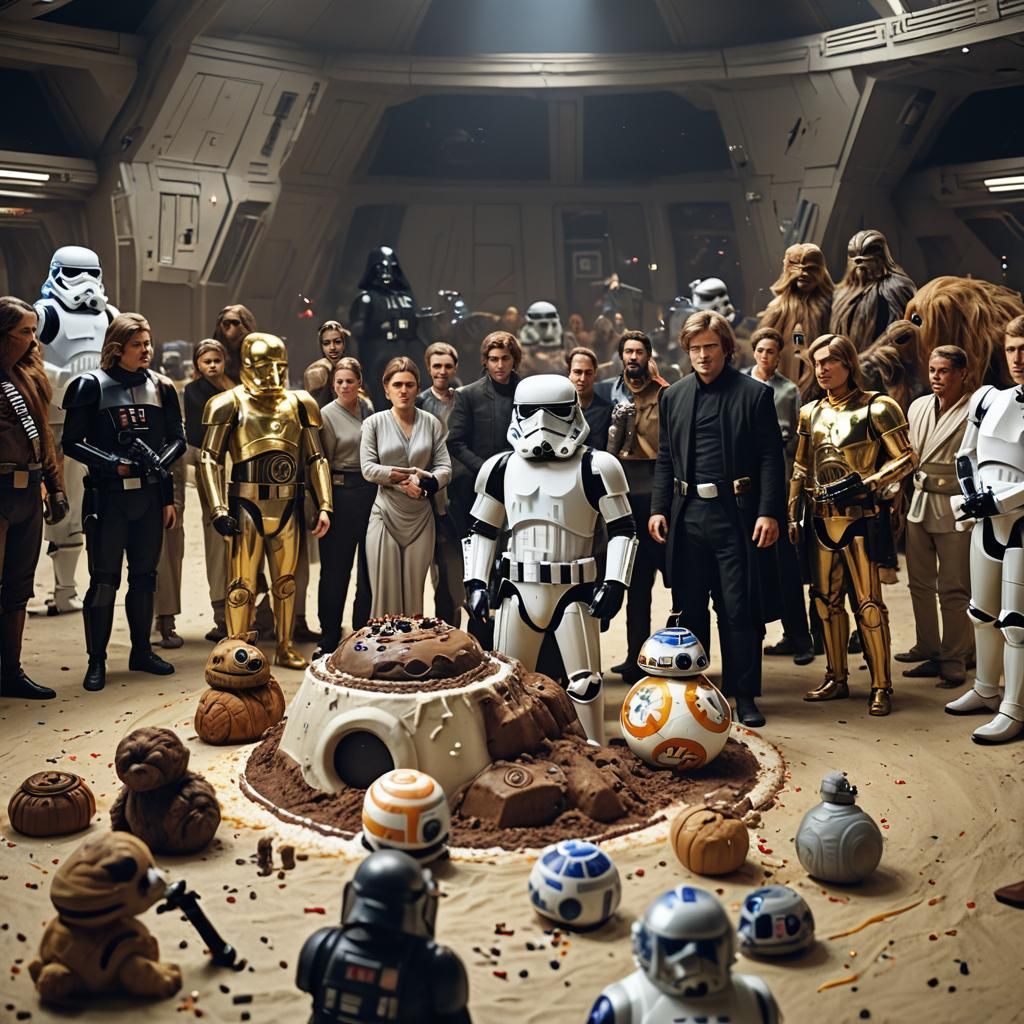 Star Wars Characters Celebrate Birthday in Film Still