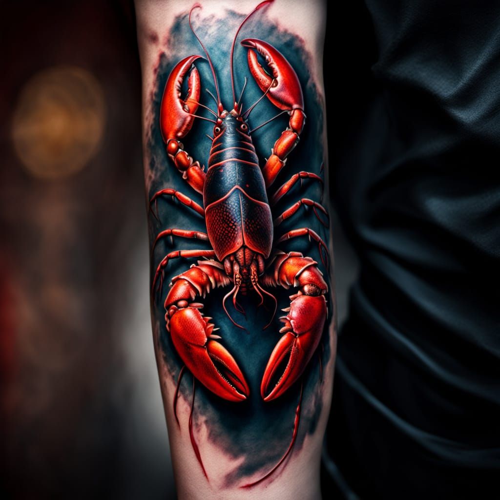 Hyper-Realistic Tattoo Art of a Lobster