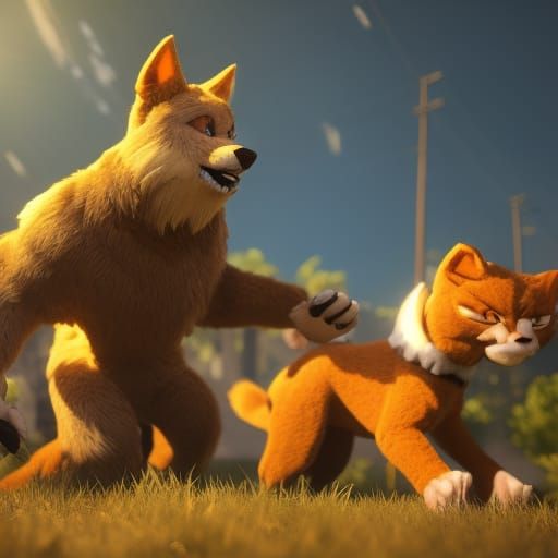 Furry Character in 3D Game Cinematic Style