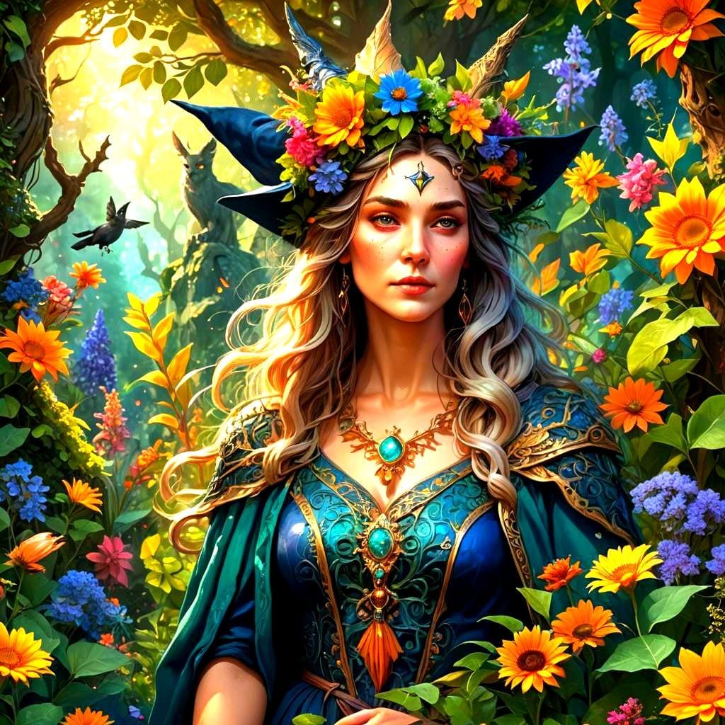 The Witch of Summer: Detailed Fantasy Art