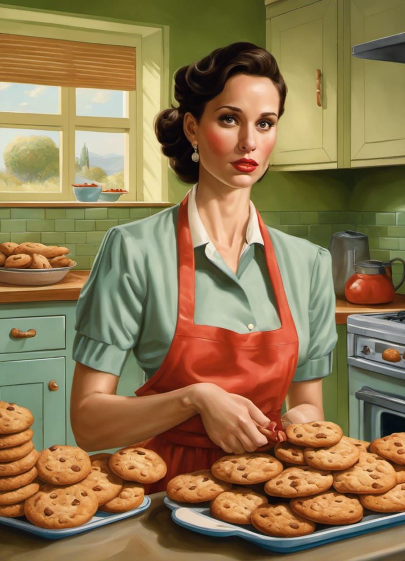 Soccer Mom With Cookies, Fantasy Art Illustration