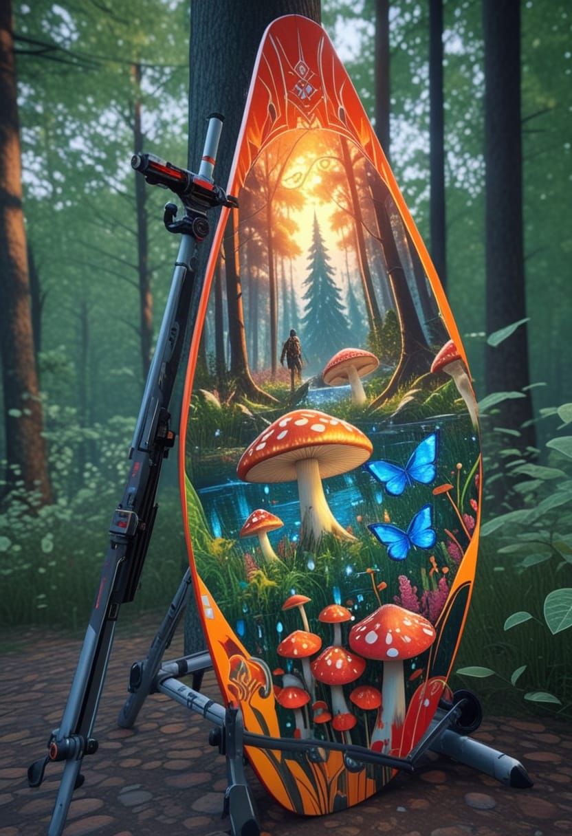 Ornate Forest with Glowing Flora and Fauna, Matte Painting