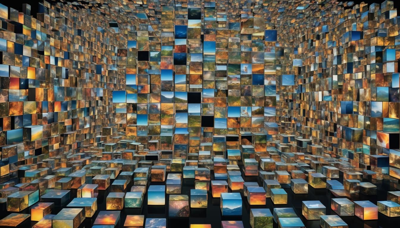 Holographic Infinite Cube Landscapes on Video Screens