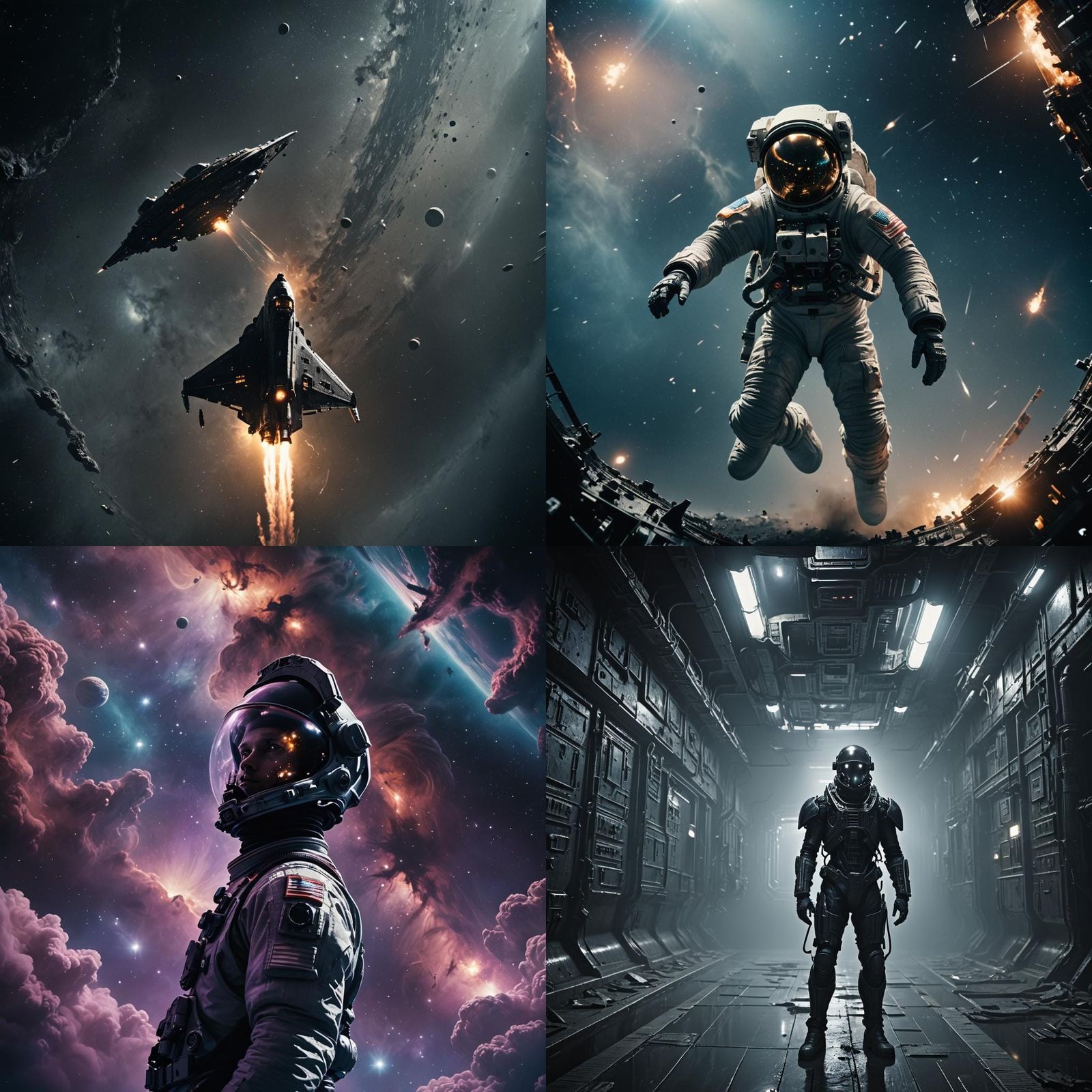 Dramatic Outer Space Scene in Cinematic Style