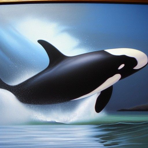 Orca in Oil Painting Style