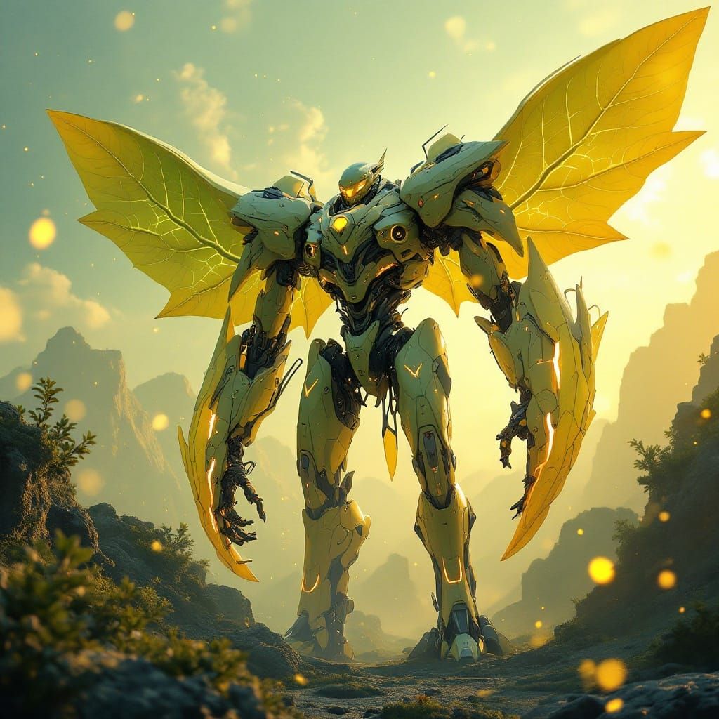 Biotech Mecha Photosynthezon in Ethereal Landscape