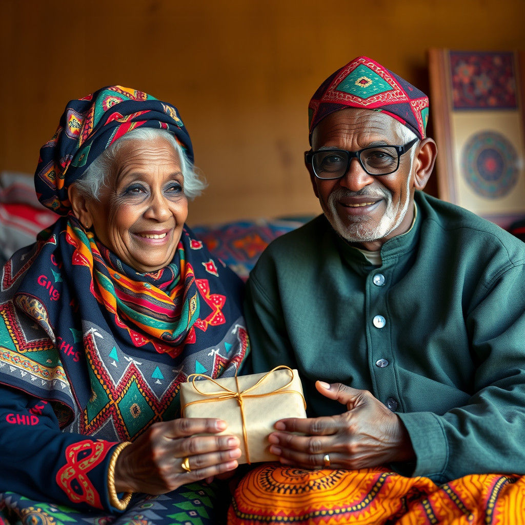 Basotho Elders Gift Grandson in Vibrant African Style