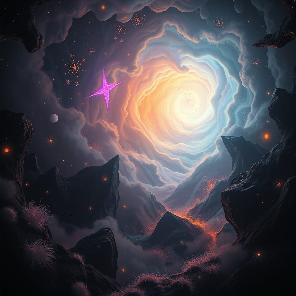 Surreal Dreamscape in Ethereal Vortex