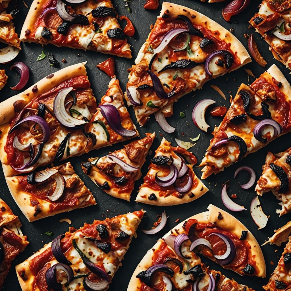 Authentic Italian Pizza with Chicken in Cinematic Style