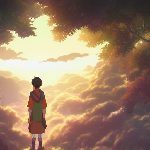 Anime Key Visual in Ghibli Style