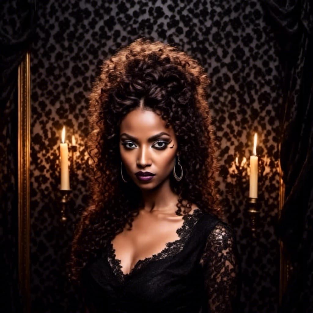 Gothic Portrait of Woman with Celtic Ornament