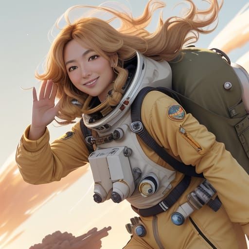 Studio Ghibli Anime Character in Space