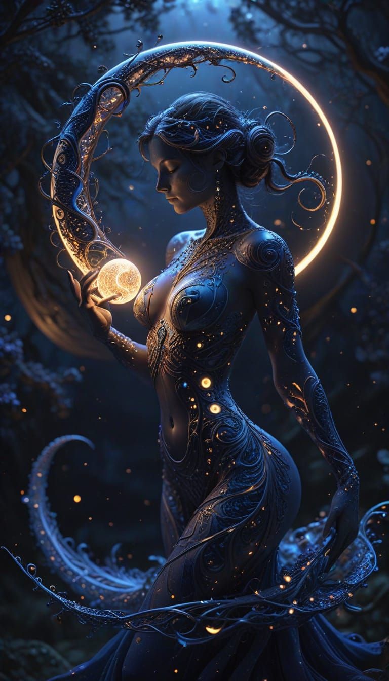 Ethereal Fractal Cosmos: A Glowing, Infinite Spiral of Creat...