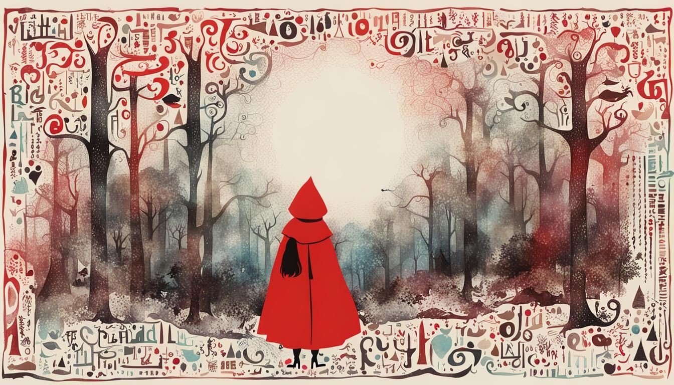 Whimsical Little Red Riding Hood Asemic Poster