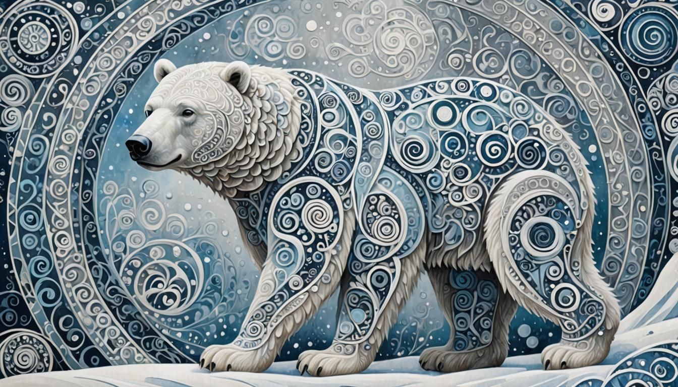 Celestial Snow Bear: A Frosted Fantasy