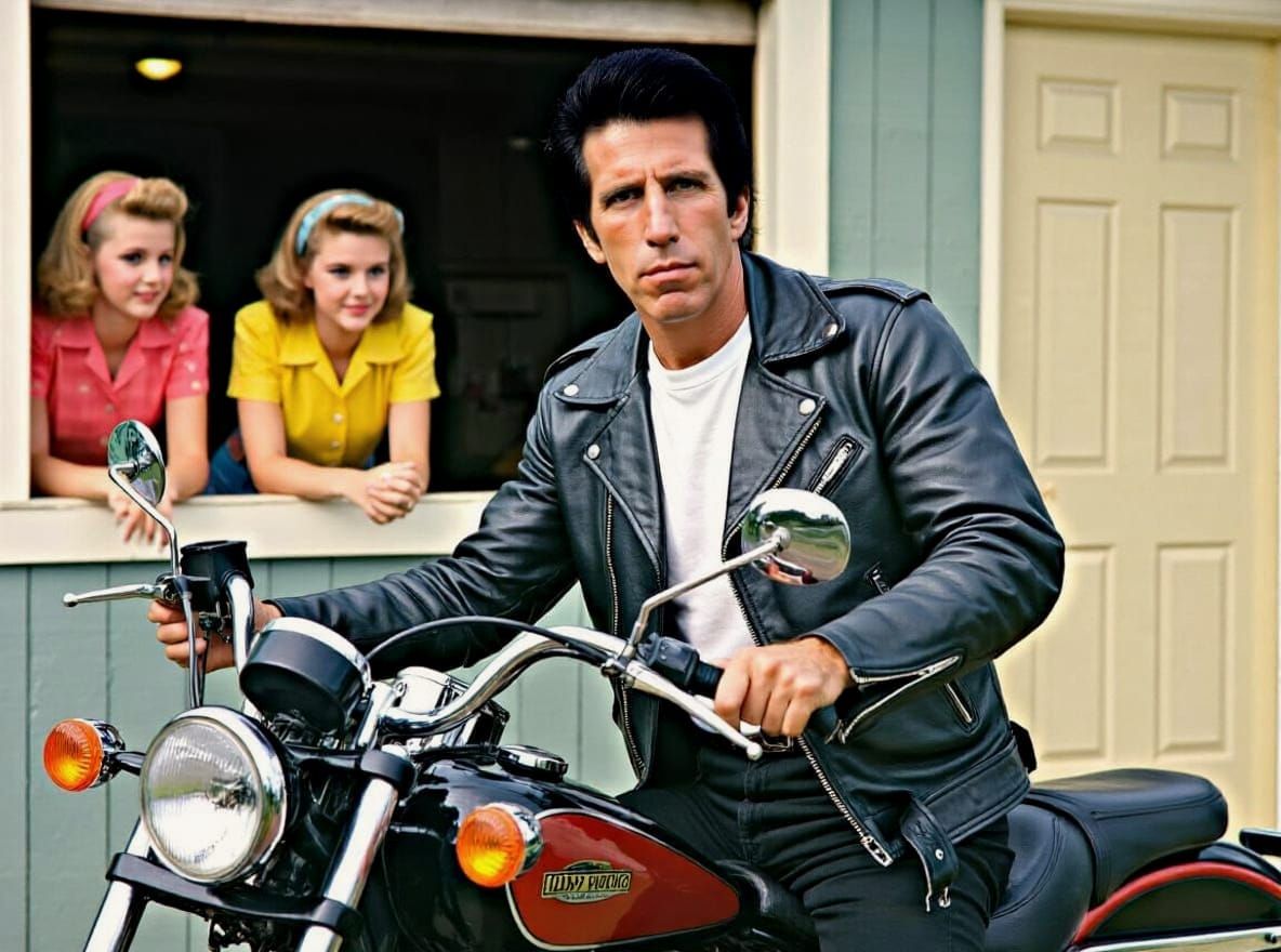 Slicked Back Dark Hair with Side Parting