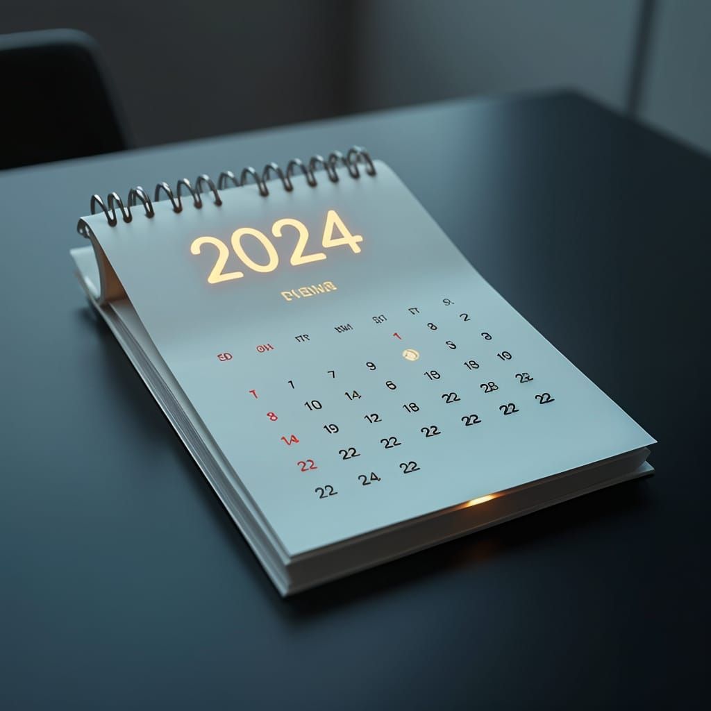 Futuristic Minimalist Calendar with Subtle Lighting