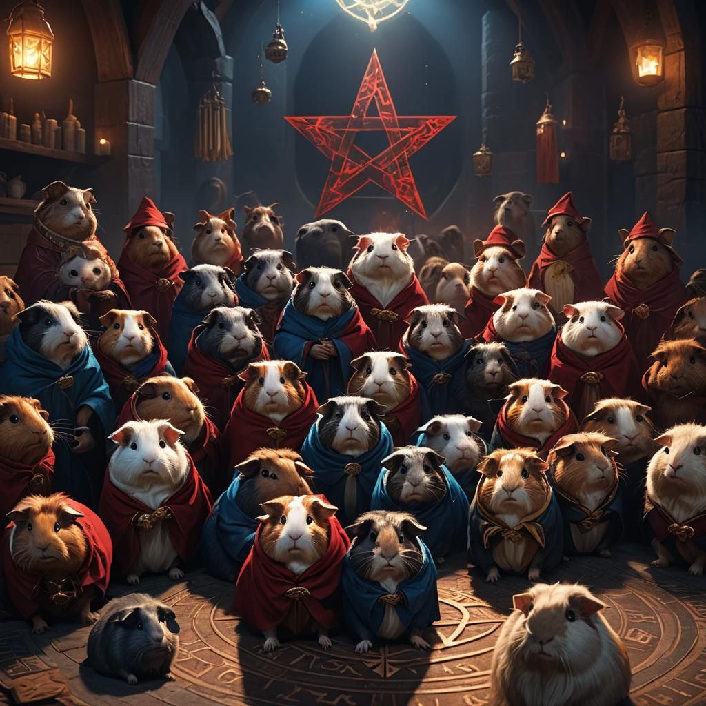 Guinea Pigs Perform Dark Ritual: Fantasy Concept Art