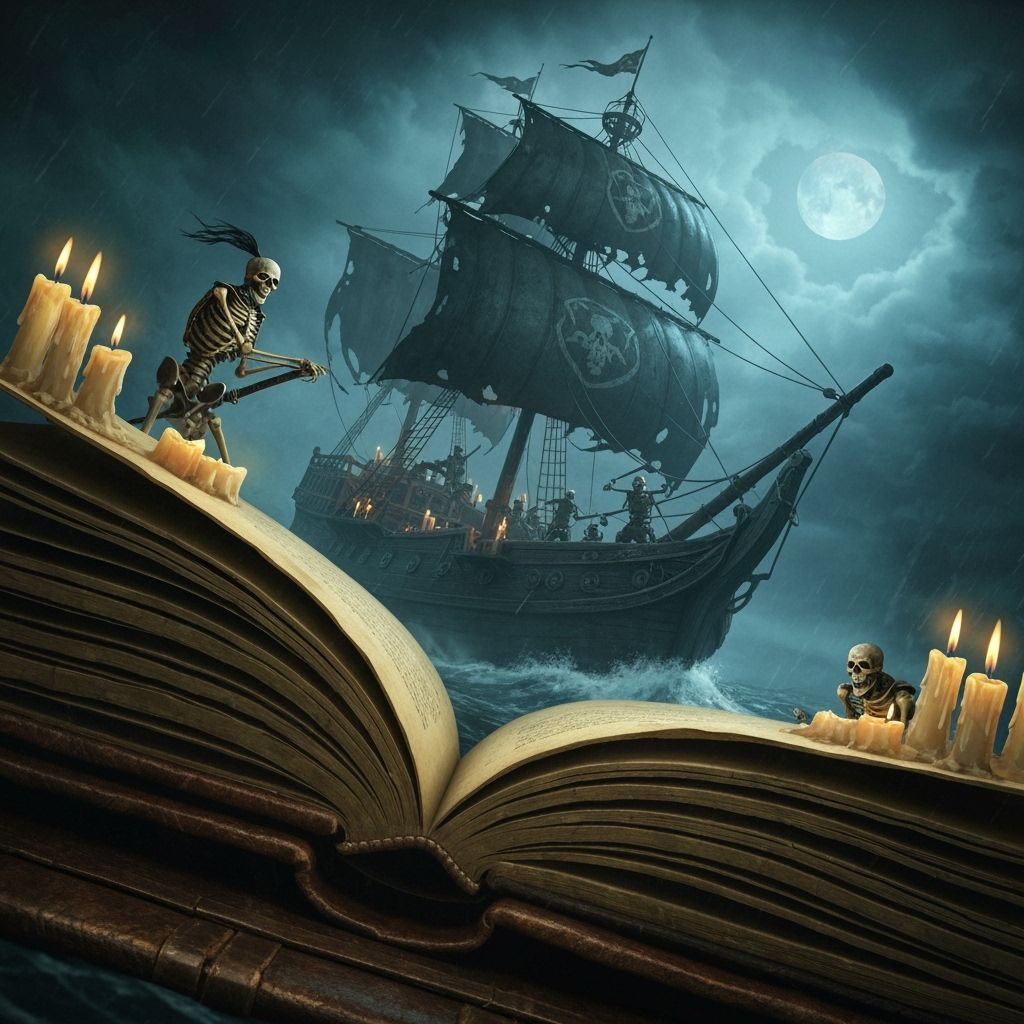 Samurai skeleton pirate ship