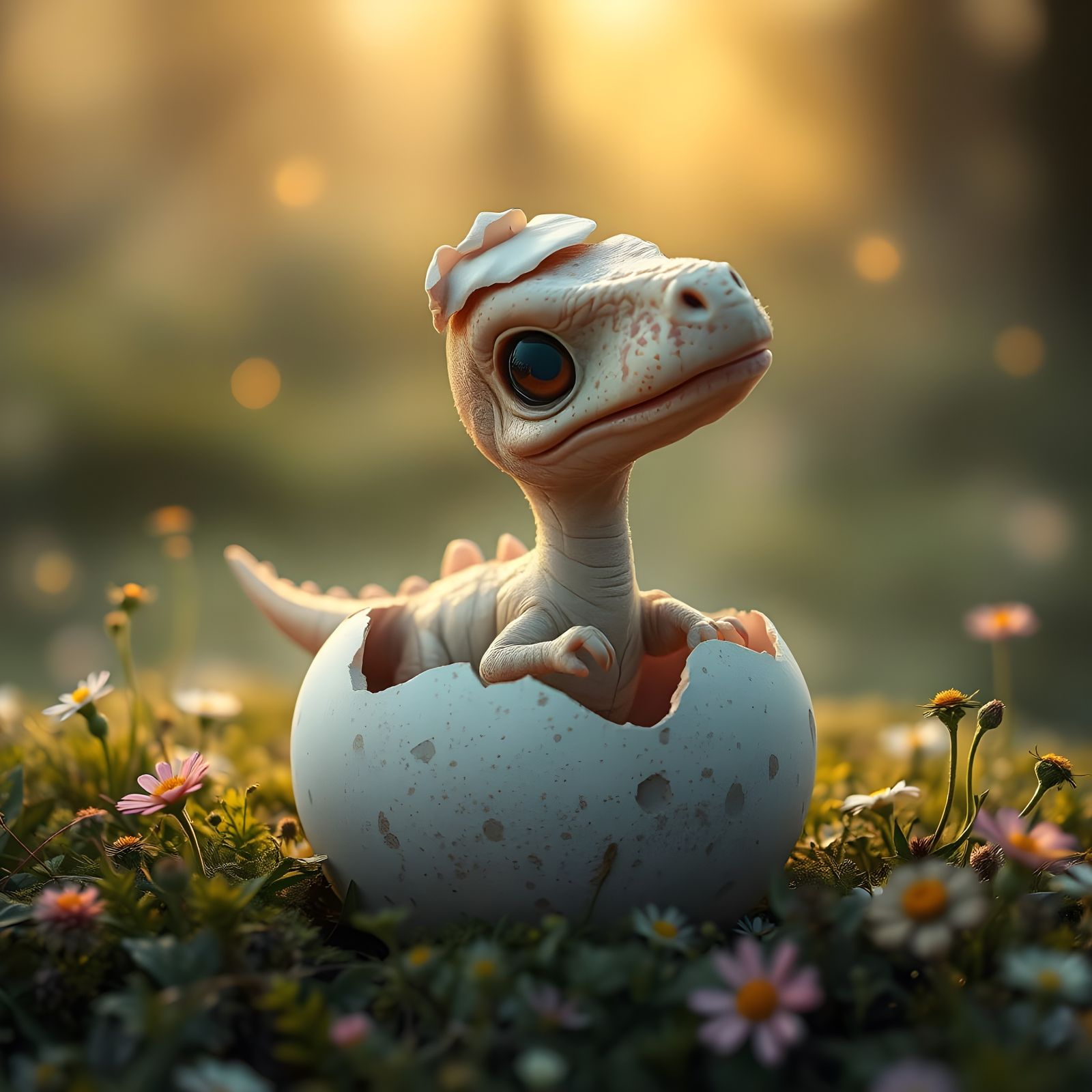 Baby Dinosaur Hatching in Enchanted Forest