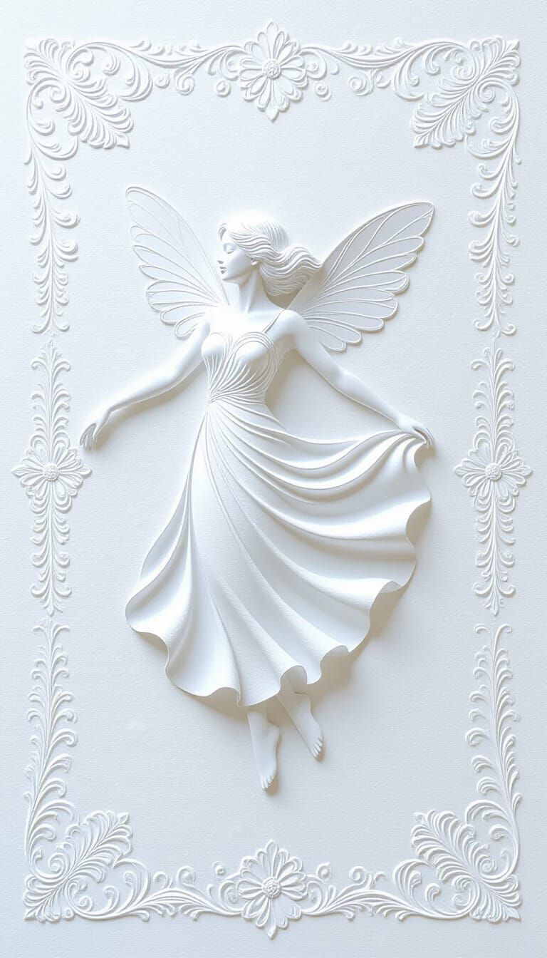 Ethereal White Nimph Dancing in Rain