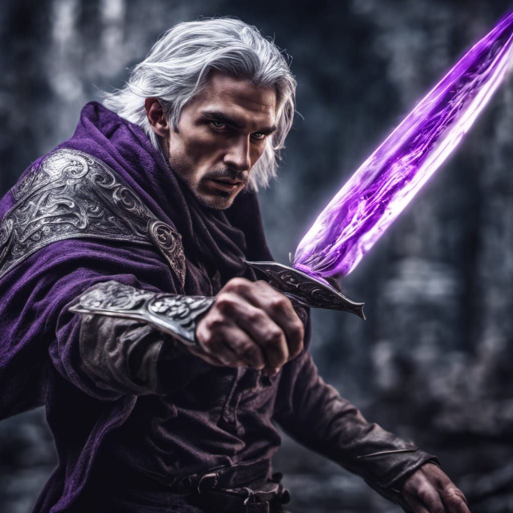 Dhampir Rogue in Hyperrealistic Battle Stance