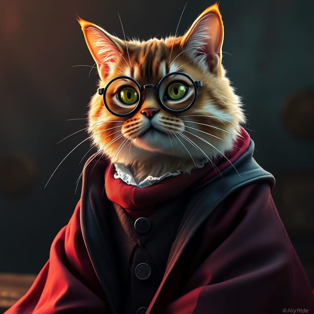 Fat Cat Wizard as Harry Potter