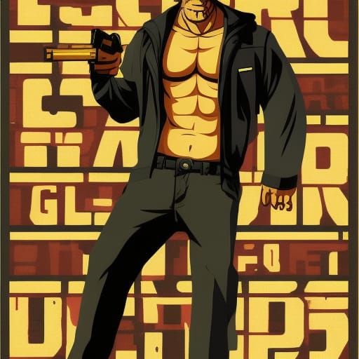ape in gangsta style, gta art design , hyper quality