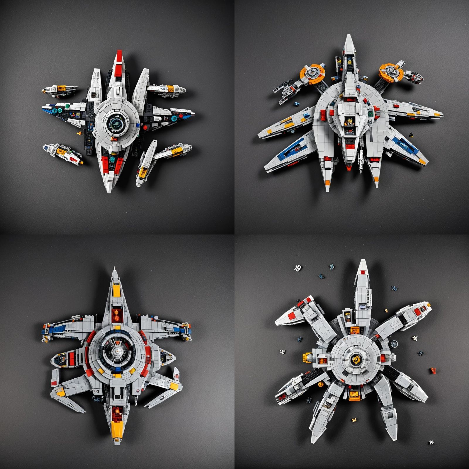 LEGO Star Trek Ship: Top View on Black