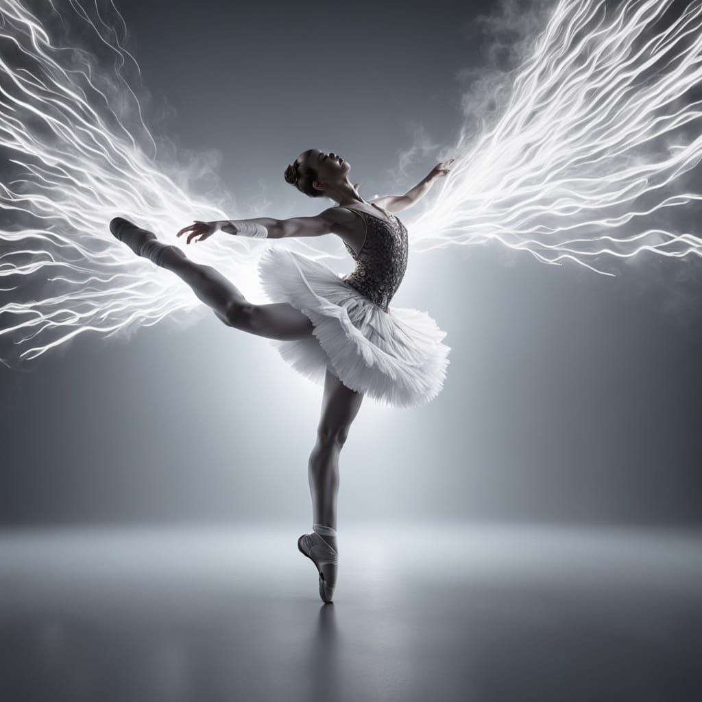 Ballet Dancer Ignites in Dramatic Digital Art