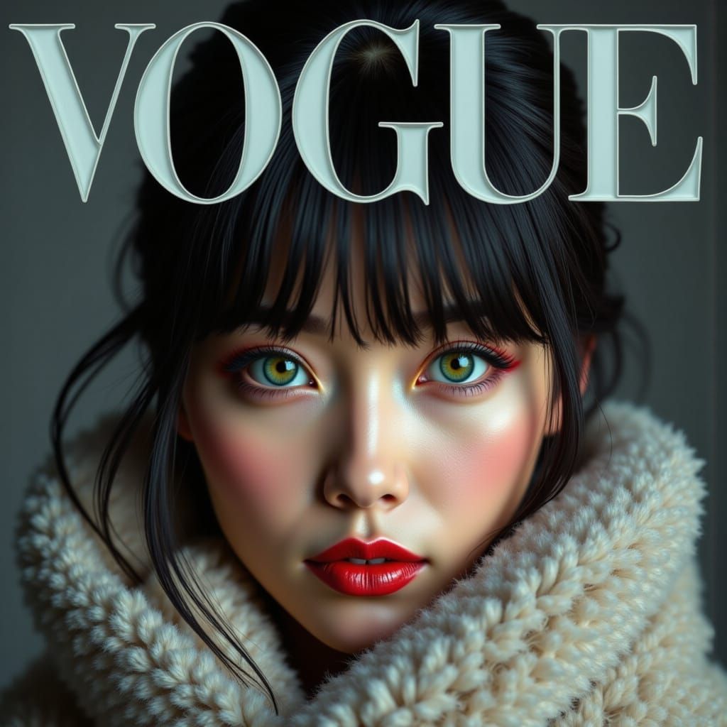 Macro Vogue Cover: Winter Makeup & Asian Model