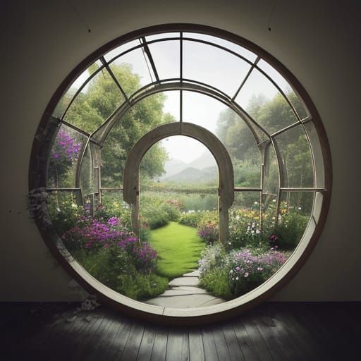 Entwined Hearts in Cavernous Glass Landscape