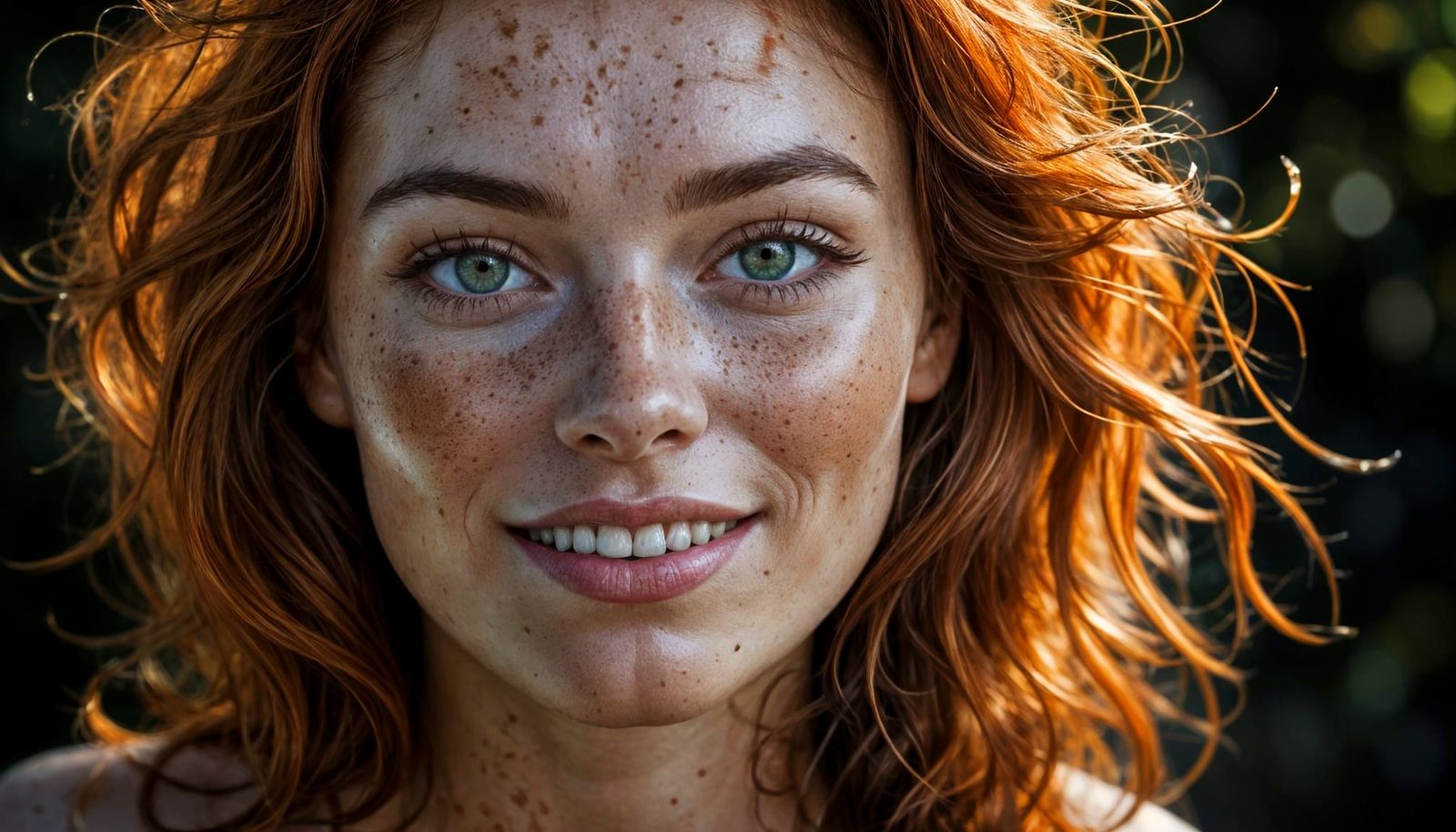 Ink Wash Portrait of Enchanting Woman