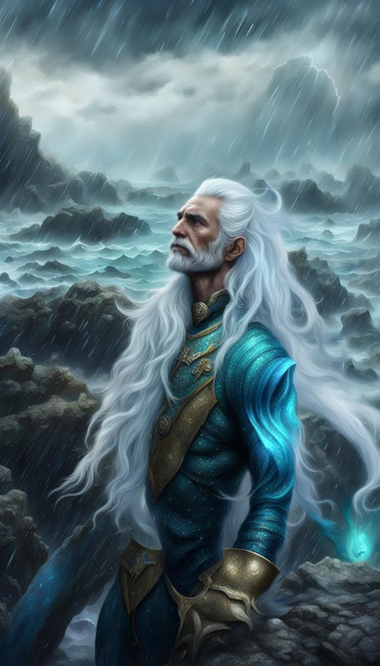 Merman in Stormy Ocean: Fantasy Concept Art