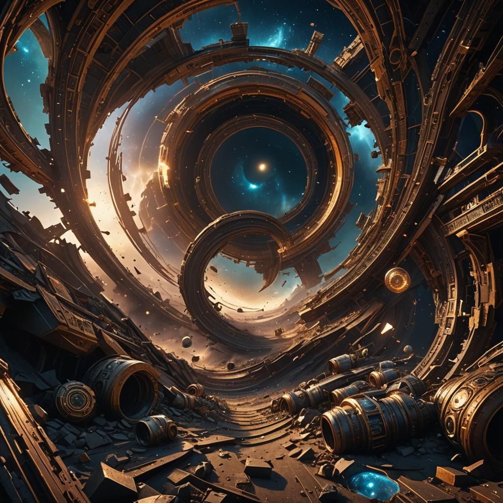 Surreal Vortex Through Space-Time Fabric