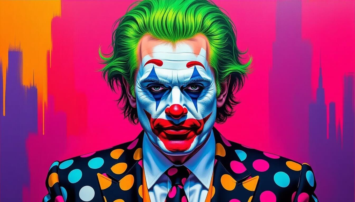 Surreal Clown Portrait of Donald Trump as a Painting