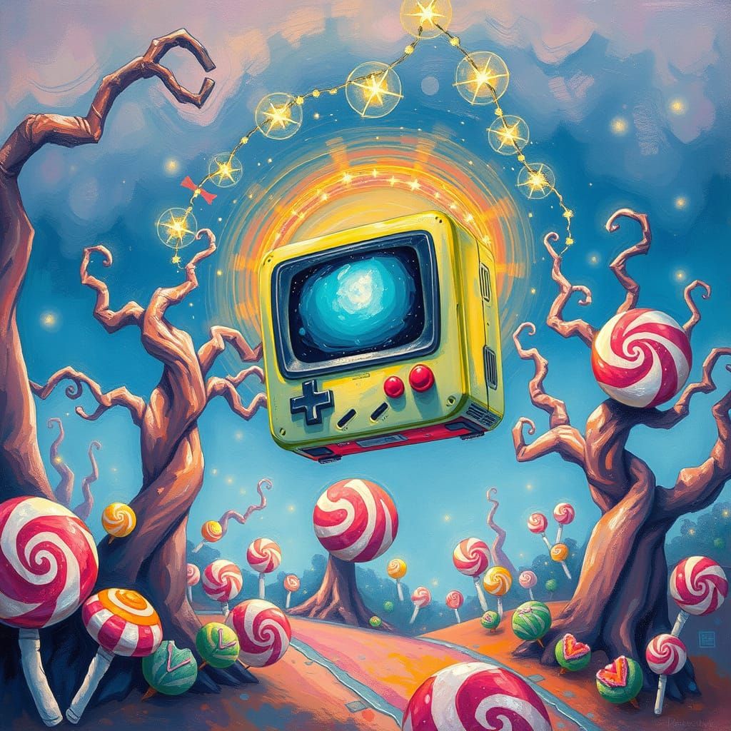 Whimsical Beemo in Enchanted Candyland Wonderland
