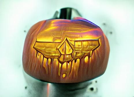 Cyberpunk Jack-o'-Lantern Digital Art