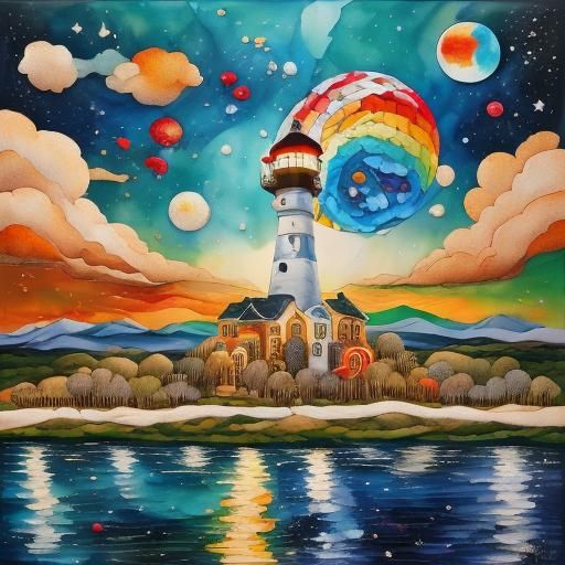 Food-Themed World Inspired by Joan Miró as 3D Oil Painting