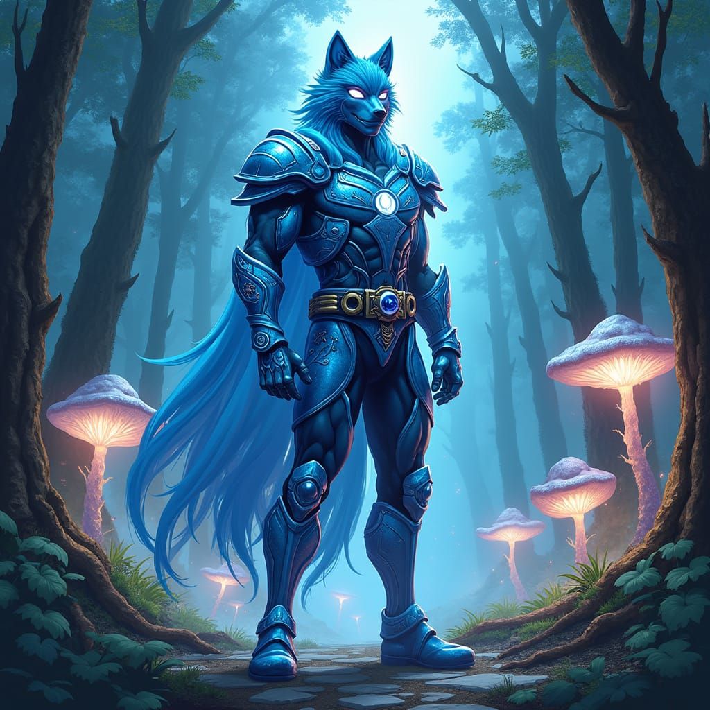 Majestic Azure-Cloaked Wolf Power Ranger Hero
