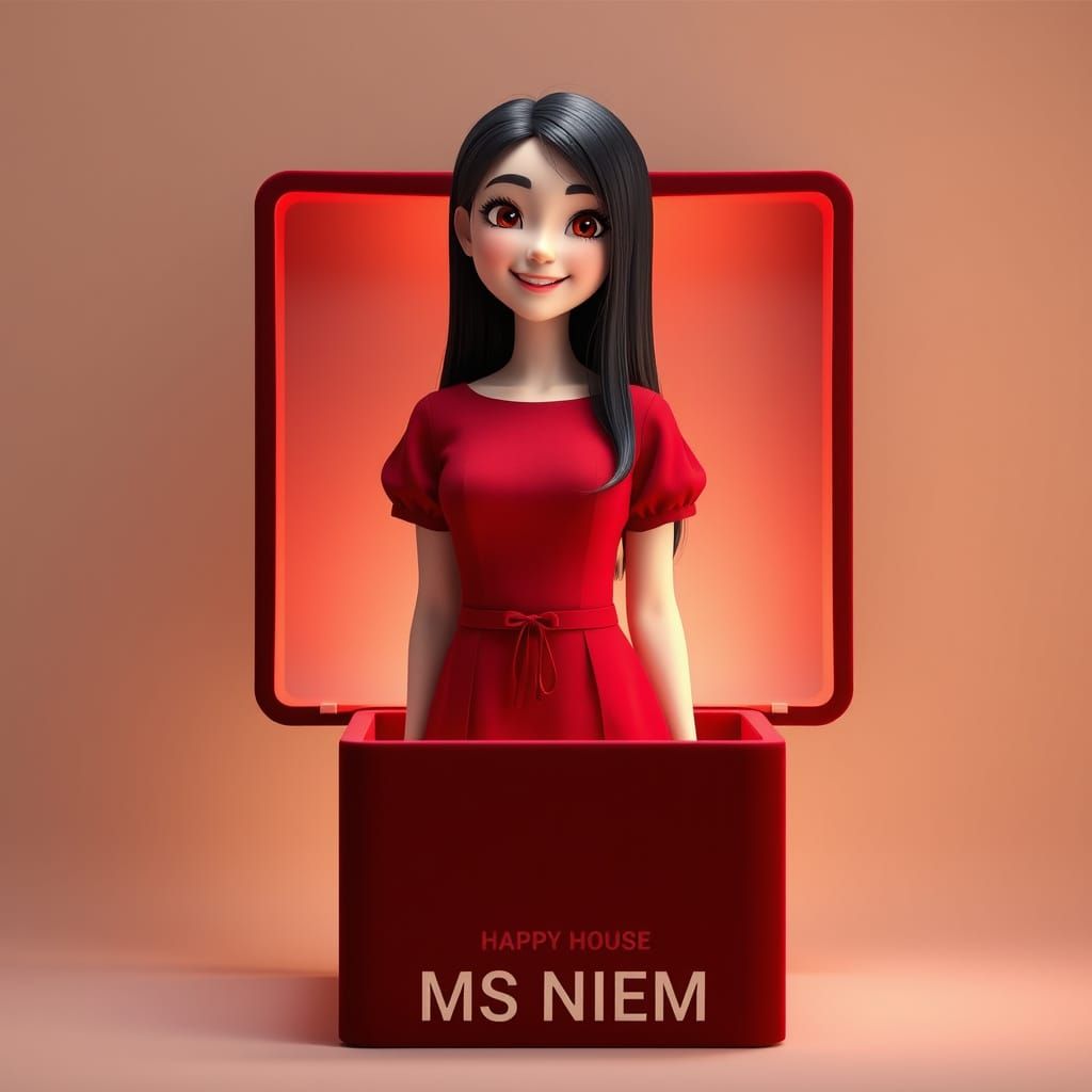 Elegant Woman in Velvet Gift Box